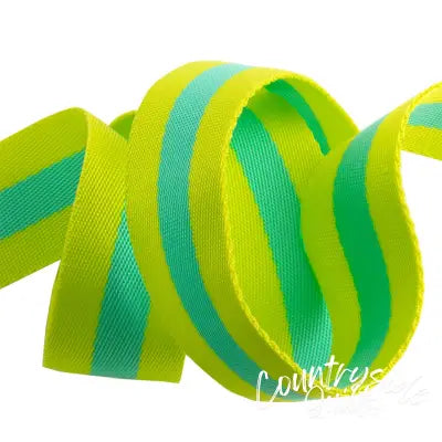 Tula Pink Webbing 2yd x 1.5in - Lime and Turquoise