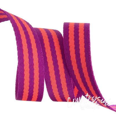 Tula Pink Webbing 2yd x 1in - Watermelon and Plum