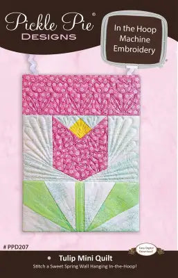 Tulip Mini Quilt Wall Hanging In the Hoop Machine Embroidery Design Set