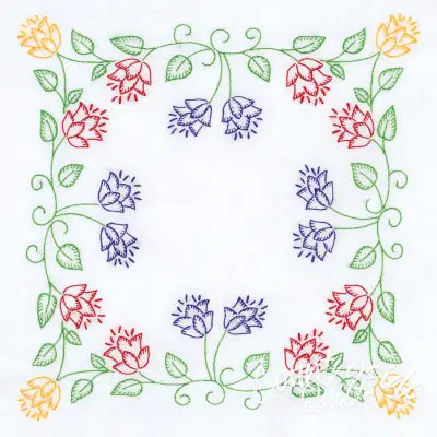 Tulips 18 Quilt Squares"