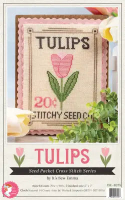 Tulips Seed Packet Cross Stitch Pattern