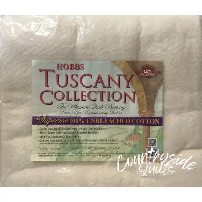 Tuscany Supreme 100% Natural Cotton Batting Queen 96in x 108in
