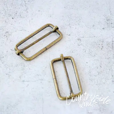 Two 2in Slider Buckles Antique