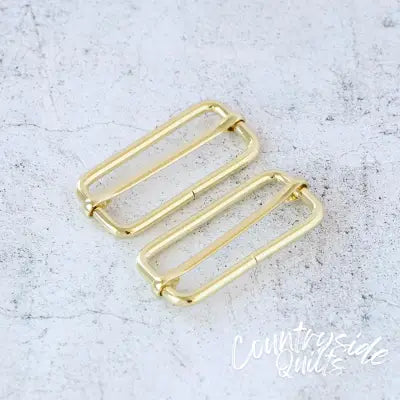 Two 2in Slider Buckles Gold