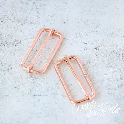 Two 2in Slider Buckles Rose Gold