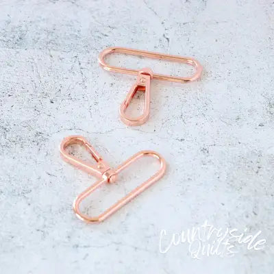 Two 2in Swivel Hooks Rose Gold