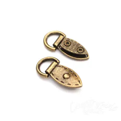 Two Decorative Mini Strap Connectors Antique
