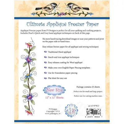Ultimate Applique Template Freezer Paper 12in x 12in