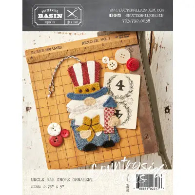 Uncle Sam Gnome Ornament