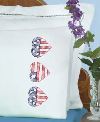 Usa Hearts Perle Edge Pillowcases