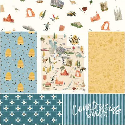 Utah 1 Yard Bundle Cream, 6pcs