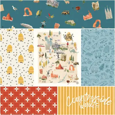 Utah 1 Yard Bundle Teal, 6pcs