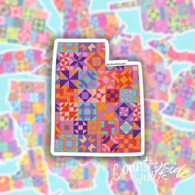 Utah State Quilt Stickers 6pk