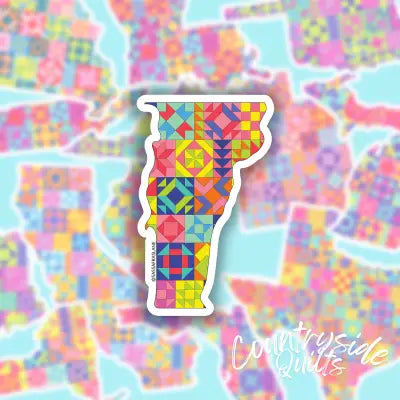 Vermont State Quilt Stickers 6pk