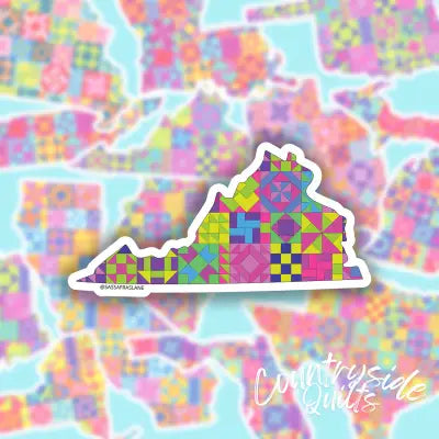 Virginia State Quilt Stickers 6pk