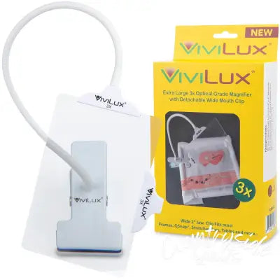 ViviLux 6in x 4in Optical Grade 3x Magnifier with Clip Attachment