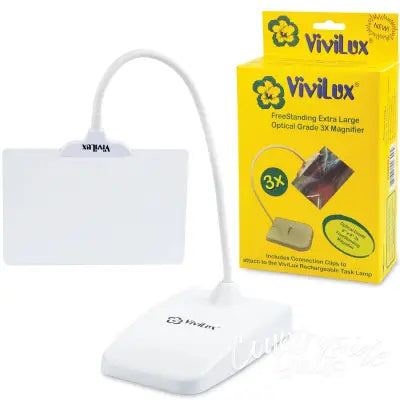 ViviLux 6in x 4in Optical Grade 3x Magnifier on FreeStanding Base