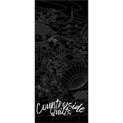 Wagara Sashiko Panel Maiko-san Black