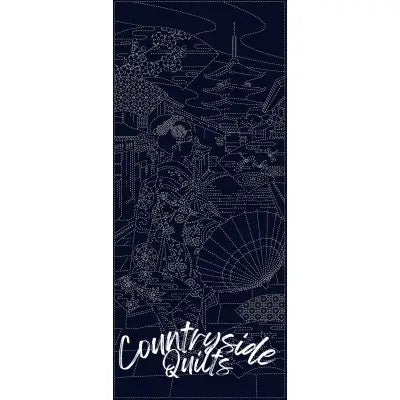 Wagara Sashiko Panel Maiko-san Blue