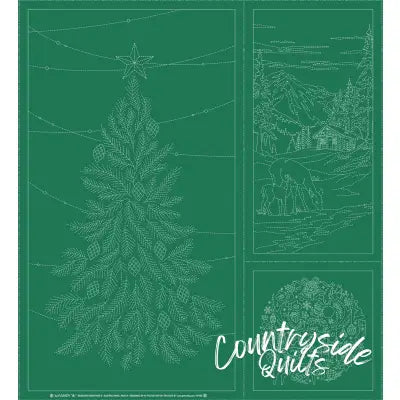 Wagara Sashiko Panel Season's Greeting Part 2 Green