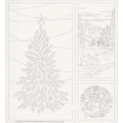 Wagara Sashiko Panel Season's Greeting Part 2 Off White