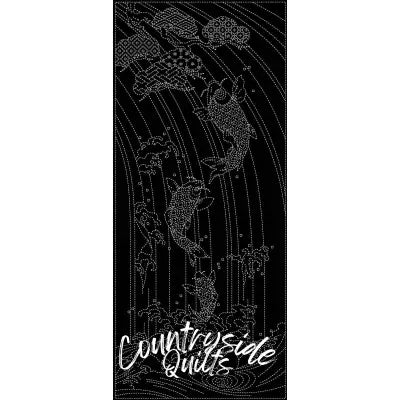 Wagara Sashiko Panel Splashing Spirits Black