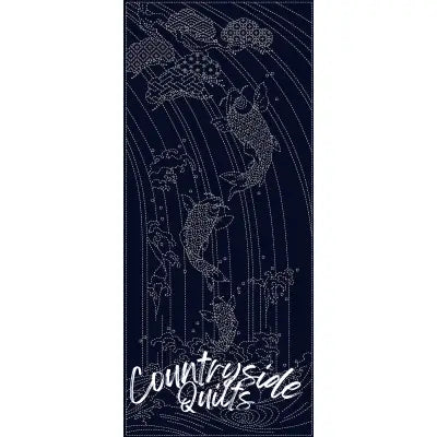 Wagara Sashiko Panel Splashing Spirits Blue