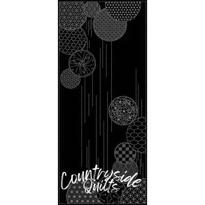 Wagara Sashiko Panel Waterfalls Black