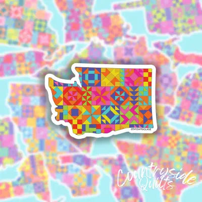 Washington State Quilt Stickers 6pk