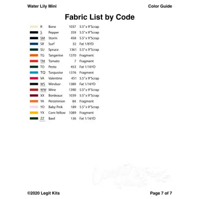 Water Lily Mini Pattern