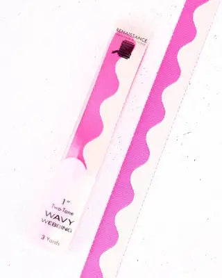 Wavy Webbing Acid Pink 1in x 3yds