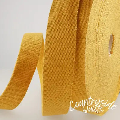 Webbing with Metallic Mustard & Gold 1-3/16in x 22yds