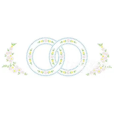 Wedding Rings Lace Edge Pillowcase