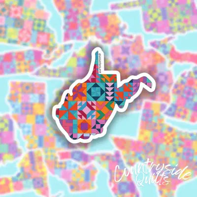 West Virginia State Quilt Stickers 6pk