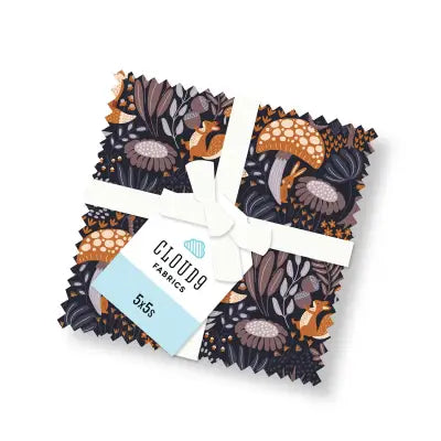 Whimsical Forest Floor 5x5 organic cotton