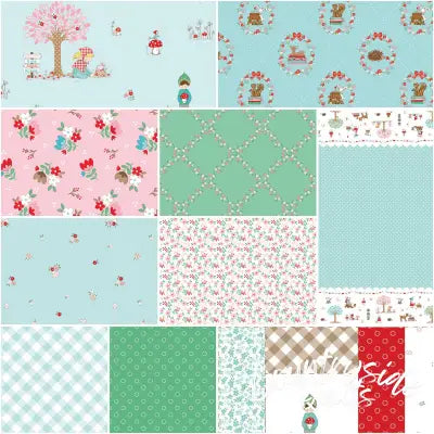 Whimsical Woodland 1 Yard Bundle Aqua, 10pcs