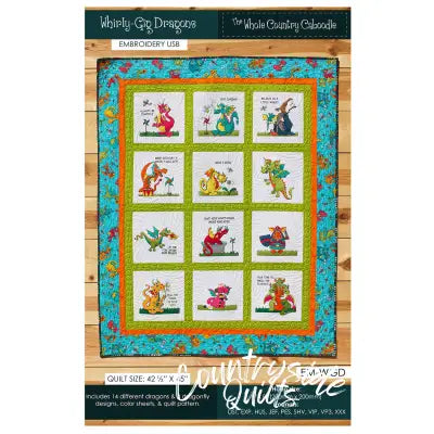 Whirly-Gig Dragon Embroidery - USB