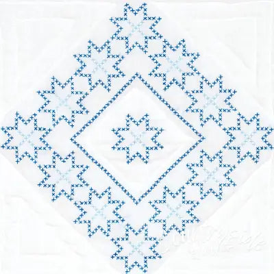 White 18in Quilt Squares XX Stars