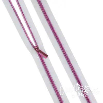 White #5 Nylon Tula Pink Coil Zipper 3yds and 9 Pulls