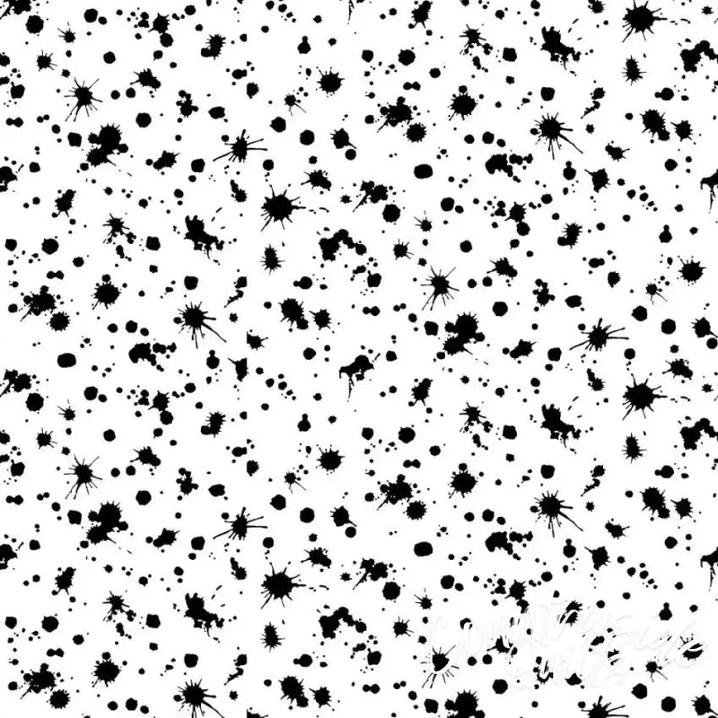 White With Black Splashes Cotton Wideback Fabric per yard