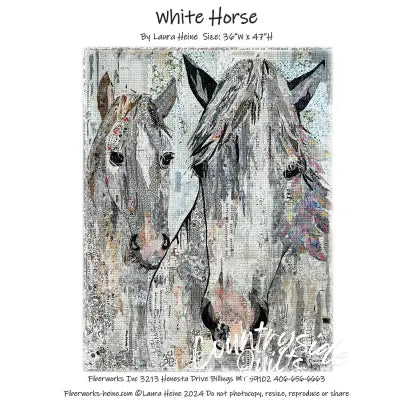 White Horse Collage Pattern by Laura Heine