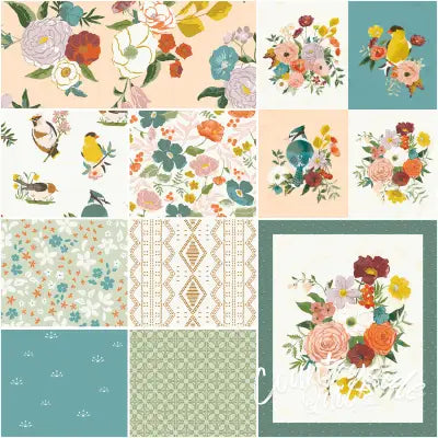 Winged Medley 1 Yard Bundle Blush, 9 Pcs.