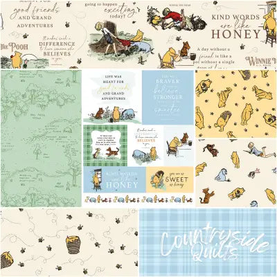 Winnie the Pooh 1 Yard Bundle Cream, 7 Pcs.