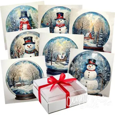 Winter Snow Globe Collection 7-Card Boxed Set