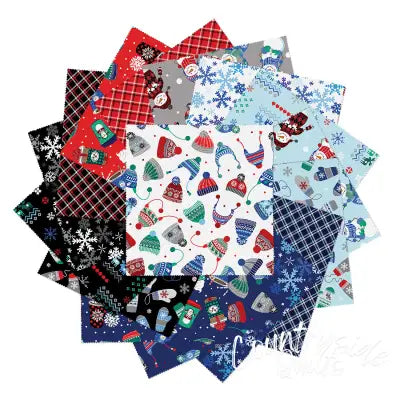 Winter Wonders Flannel 10in Squares, 42pcs/bundle
