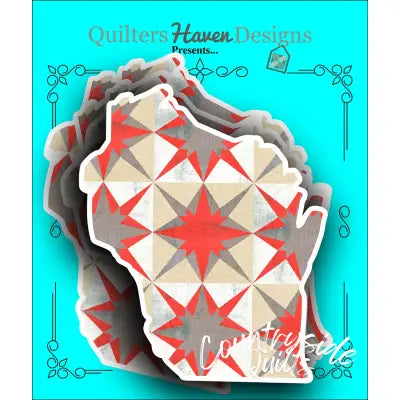 Wisconsin Quilt Sticker 6pk