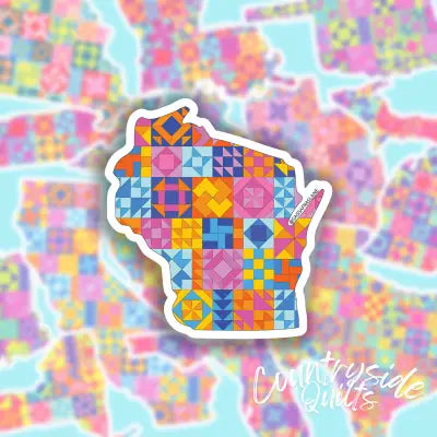 Wisconsin State Quilt Stickers 6pk