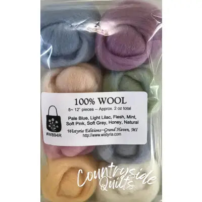 Wistyria Editions Wool Roving Assortment Soft Pastels