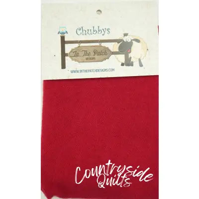 Wool Chubbys 16in Felted Square Christmas Red Ivory Solid