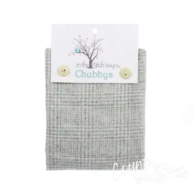 Wool Chubbys 16in Felted Square Grey Dan's Plaid